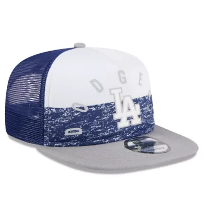 MLB White/Gray Los Angeles Dodgers Team Foam Front A-Frame Trucker 9FIFTY Snapback Hat