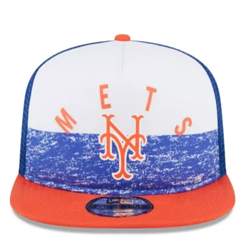 MLB White/Orange New York Mets Team Foam Front A-Frame Trucker 9FIFTY Snapback Hat