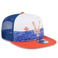 MLB White/Orange New York Mets Team Foam Front A-Frame Trucker 9FIFTY Snapback Hat