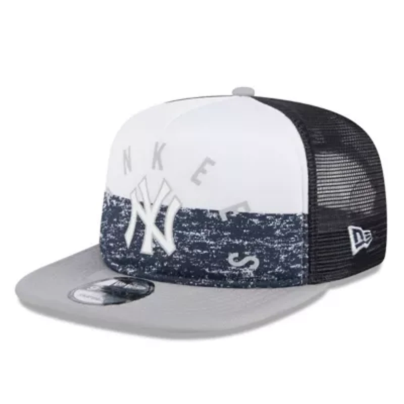 MLB White/Gray New York Yankees Team Foam Front A-Frame Trucker 9FIFTY Snapback Hat