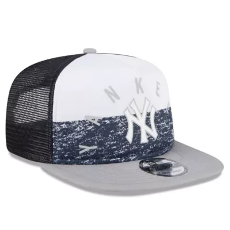 MLB White/Gray New York Yankees Team Foam Front A-Frame Trucker 9FIFTY Snapback Hat