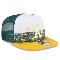 Oakland Athletics MLB White/Gold Athletics Team Foam Front A-Frame Trucker 9FIFTY Snapback Hat