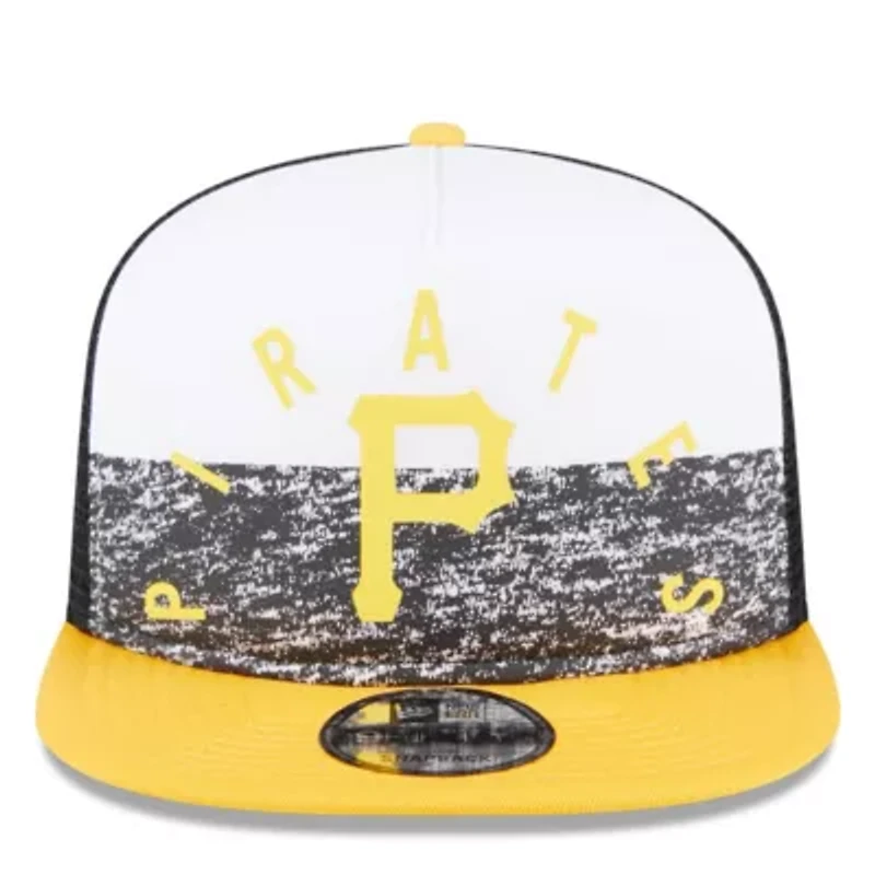 MLB White/Gold Pittsburgh Pirates Team Foam Front A-Frame Trucker 9FIFTY Snapback Hat