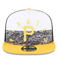 MLB White/Gold Pittsburgh Pirates Team Foam Front A-Frame Trucker 9FIFTY Snapback Hat