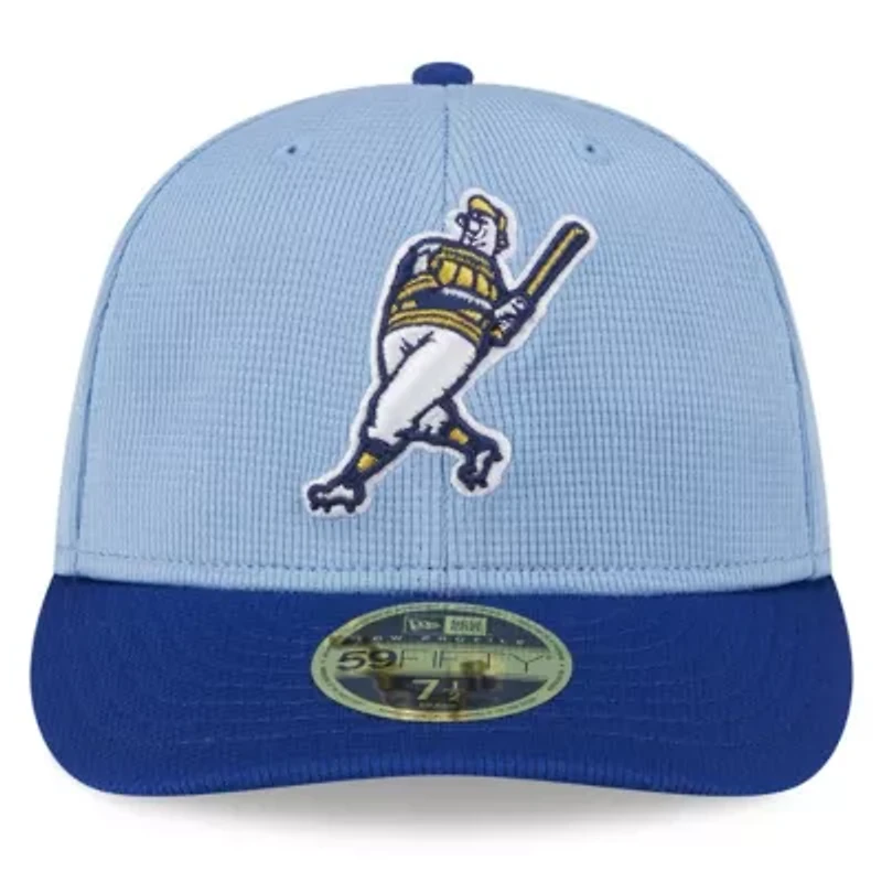 MLB Light Milwaukee Brewers 2025 Batting Practice Low 59FIFTY Fitted Hat