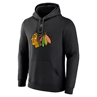 NHL Fanatics Connor Bedard Chicago Blackhawks Authentic Stack Name & Number Tri-Blend Pullover Hoodie