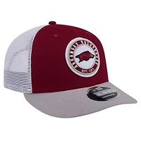 NCAA Arkansas Razorbacks Throwback Circle Patch 9FIFTY Trucker Snapback Hat