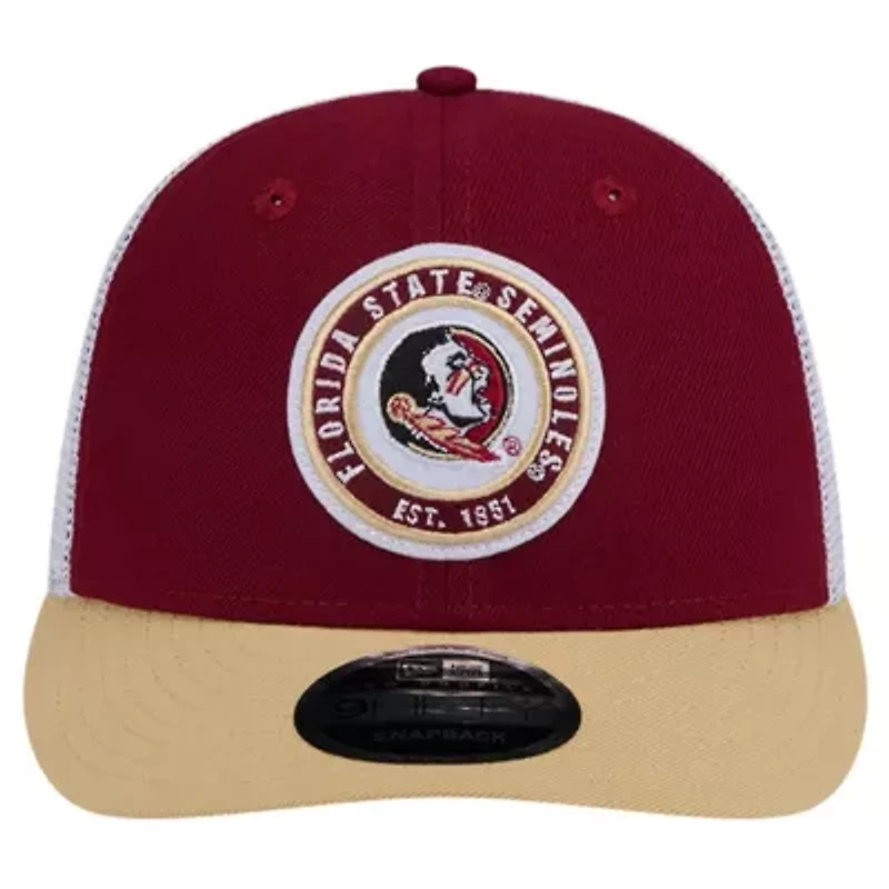 NCAA Florida State Seminoles Throwback Circle Patch 9FIFTY Trucker Snapback Hat