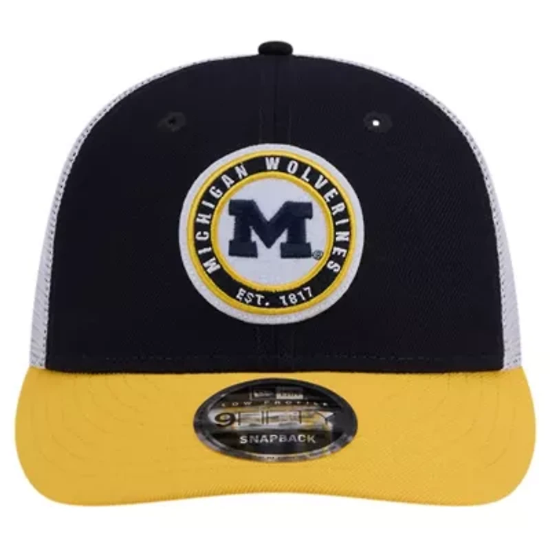 NCAA Michigan Wolverines Throwback Circle Patch 9FIFTY Trucker Snapback Hat