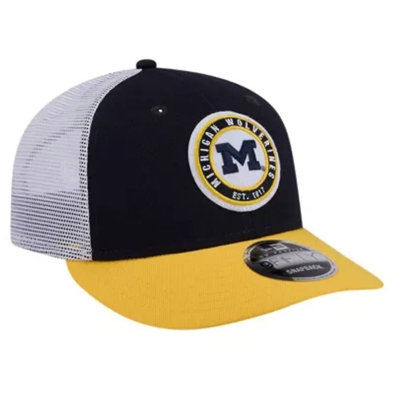 NCAA Michigan Wolverines Throwback Circle Patch 9FIFTY Trucker Snapback Hat