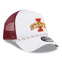 NCAA White/Cardinal Iowa State Cyclones Court Sport Foam A-Frame 9FORTY Adjustable Trucker Hat