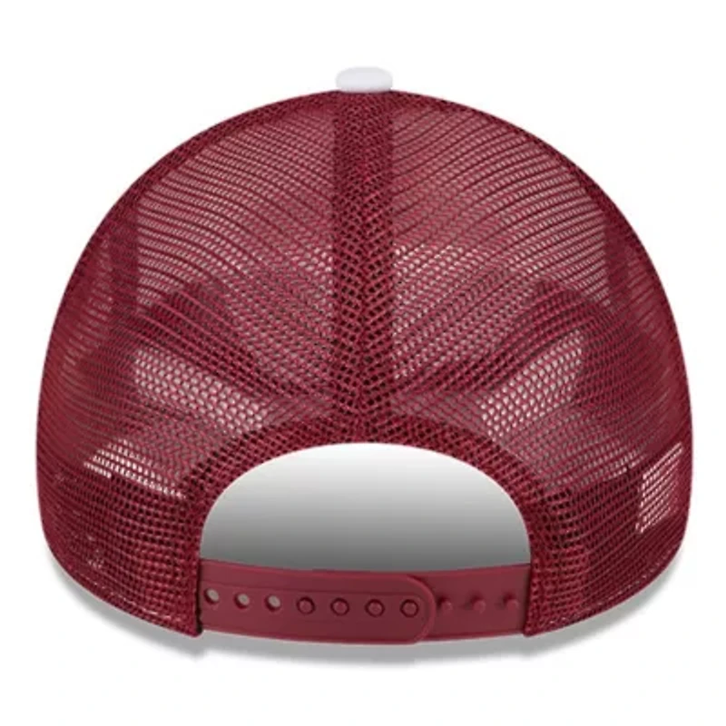 NCAA White/Cardinal Iowa State Cyclones Court Sport Foam A-Frame 9FORTY Adjustable Trucker Hat