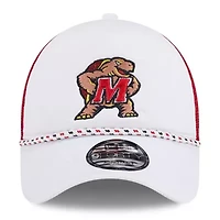 NCAA White/Red Maryland Terrapins Court Sport Foam A-Frame 9FORTY Adjustable Trucker Hat