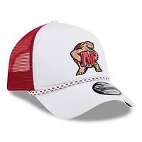 NCAA White/Red Maryland Terrapins Court Sport Foam A-Frame 9FORTY Adjustable Trucker Hat