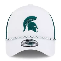 NCAA White/Green Michigan State Spartans Court Sport Foam A-Frame 9FORTY Adjustable Trucker Hat