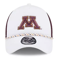 NCAA White/Maroon Minnesota Golden Gophers Court Sport Foam A-Frame 9FORTY Adjustable Trucker Hat