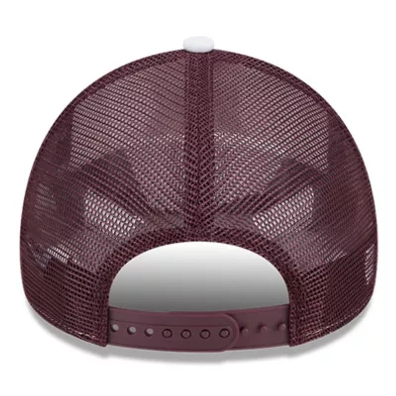 NCAA White/Maroon Mississippi State Bulldogs Court Sport Foam A-Frame 9FORTY Adjustable Trucker Hat