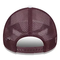 NCAA White/Maroon Mississippi State Bulldogs Court Sport Foam A-Frame 9FORTY Adjustable Trucker Hat