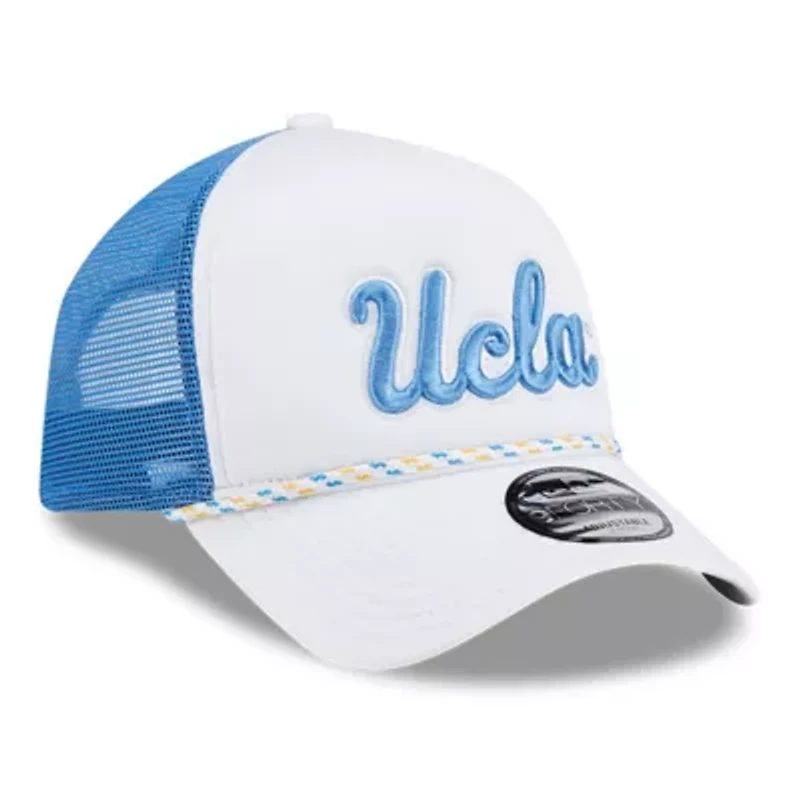 NCAA White/Blue UCLA Bruins Court Sport Foam A-Frame 9FORTY Adjustable Trucker Hat