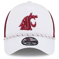 NCAA White/Crimson Washington State Cougars Court Sport Foam A-Frame 9FORTY Adjustable Trucker Hat