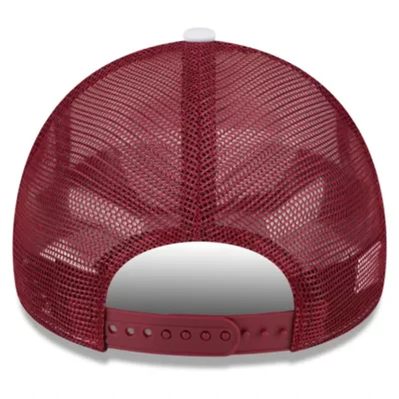 NCAA White/Crimson Washington State Cougars Court Sport Foam A-Frame 9FORTY Adjustable Trucker Hat