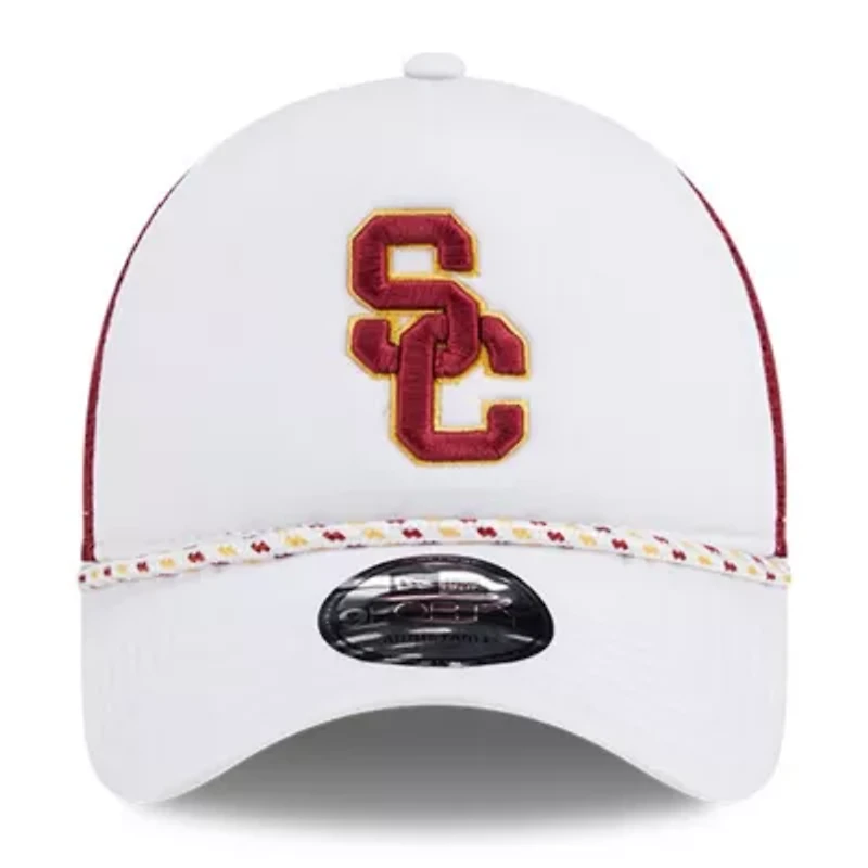 NCAA White/Cardinal USC Trojans Court Sport Foam A-Frame 9FORTY Adjustable Trucker Hat