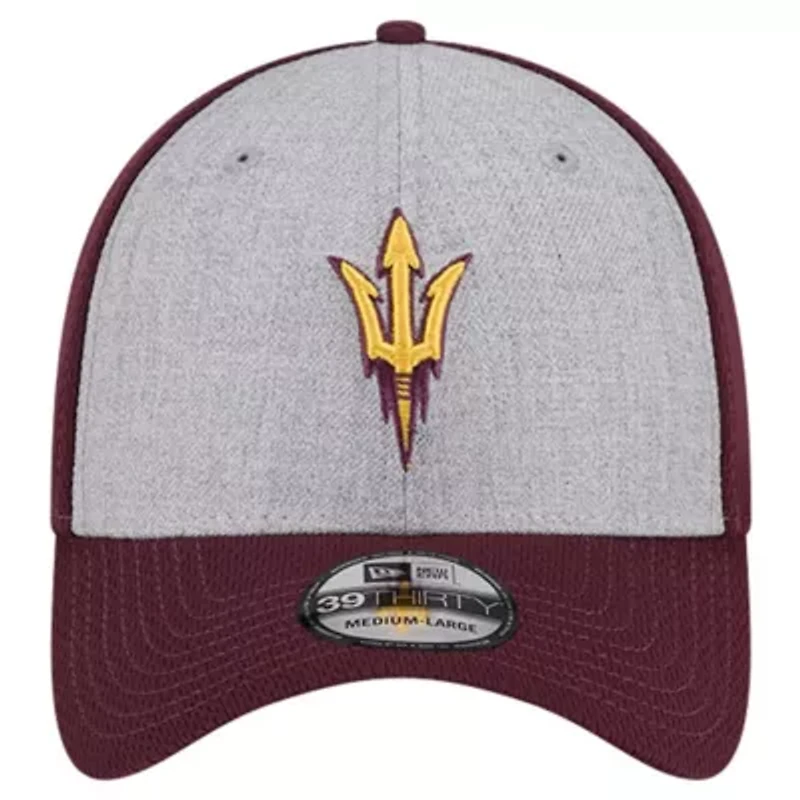 NCAA Heather Gray/Maroon Arizona State Sun Devils Two-Tone 39THIRTY Flex Hat