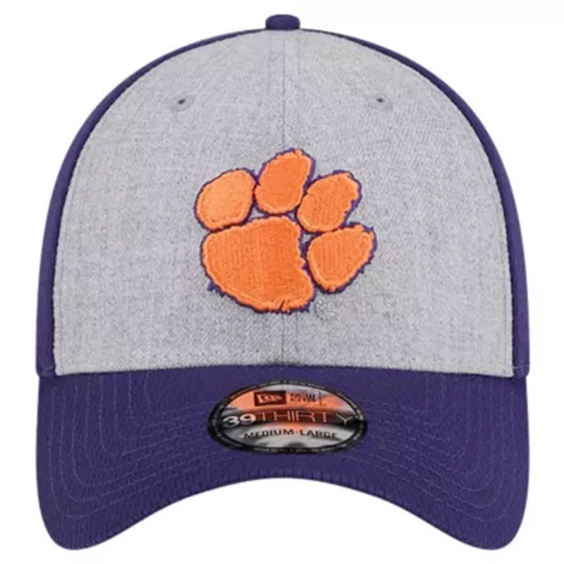 NCAA Heather Gray/Purple Clemson Tigers Two-Tone 39THIRTY Flex Hat
