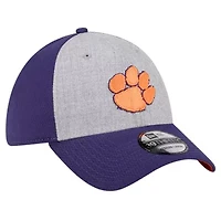 NCAA Heather Gray/Purple Clemson Tigers Two-Tone 39THIRTY Flex Hat