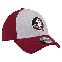 NCAA Heather Gray/Garnet Florida State Seminoles Two-Tone 39THIRTY Flex Hat