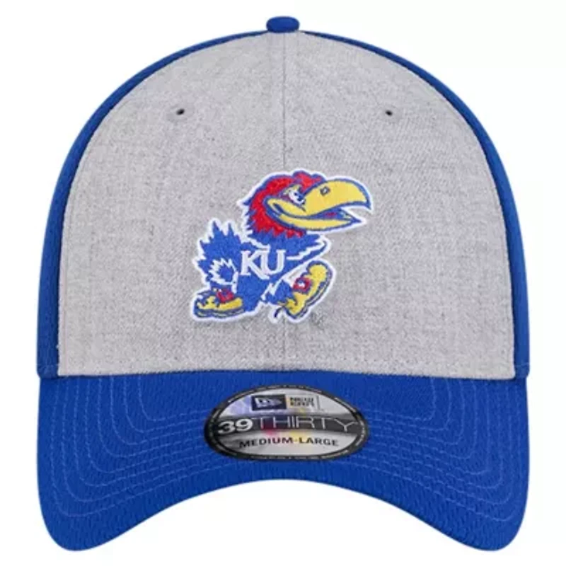 NCAA Heather Gray/Royal Kansas Jayhawks Two-Tone 39THIRTY Flex Hat