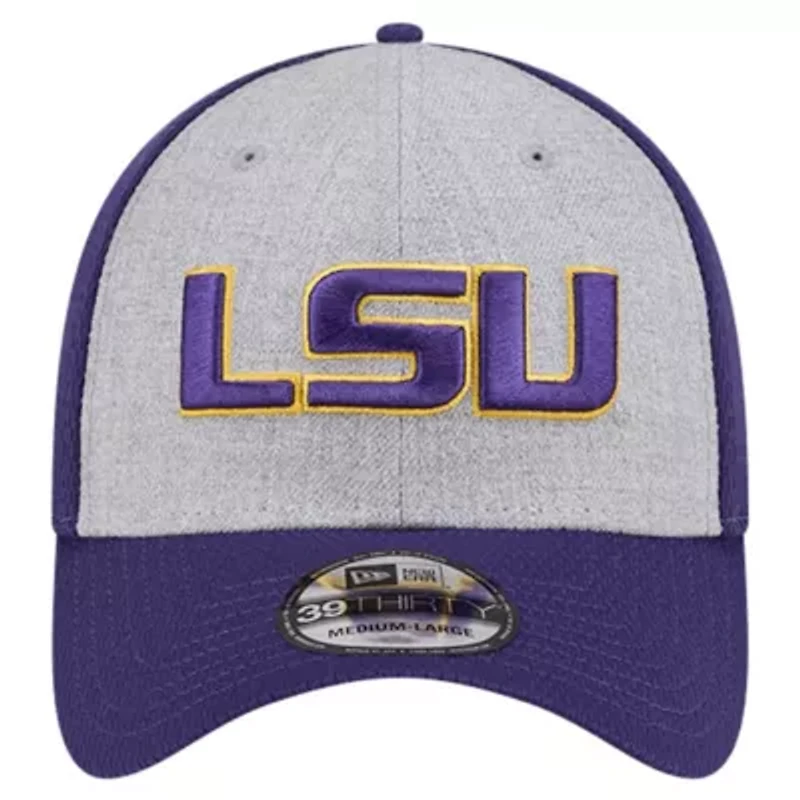 NCAA Heather Gray/Purple LSU Tigers Two-Tone 39THIRTY Flex Hat