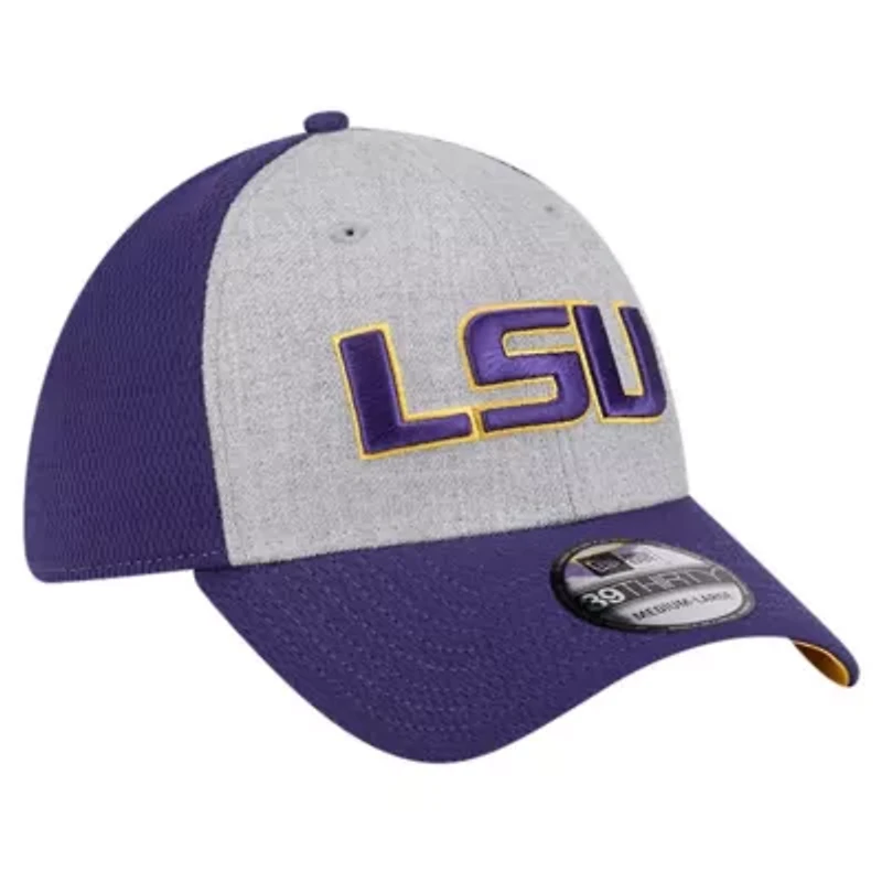 NCAA Heather Gray/Purple LSU Tigers Two-Tone 39THIRTY Flex Hat