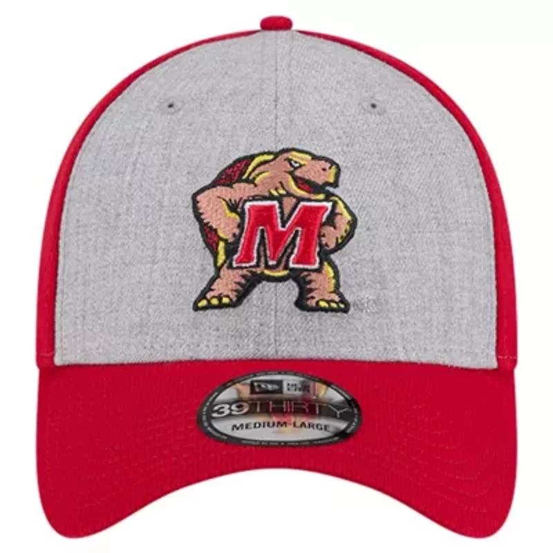 NCAA Heather Gray/Red Maryland Terrapins Two-Tone 39THIRTY Flex Hat