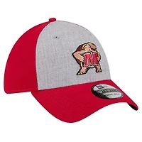 NCAA Heather Gray/Red Maryland Terrapins Two-Tone 39THIRTY Flex Hat