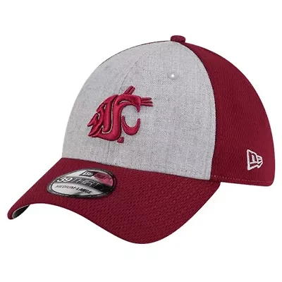 NCAA Heather Gray/Crimson Washington State Cougars Two-Tone 39THIRTY Flex Hat