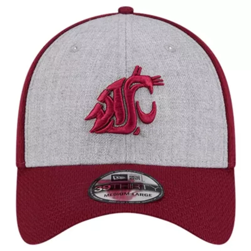 NCAA Heather Gray/Crimson Washington State Cougars Two-Tone 39THIRTY Flex Hat