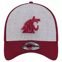 NCAA Heather Gray/Crimson Washington State Cougars Two-Tone 39THIRTY Flex Hat