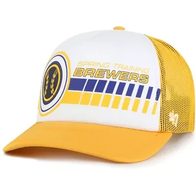 MLB White/Gold Milwaukee Brewers 2024 Spring Training Foam Trucker Adjustable Hat