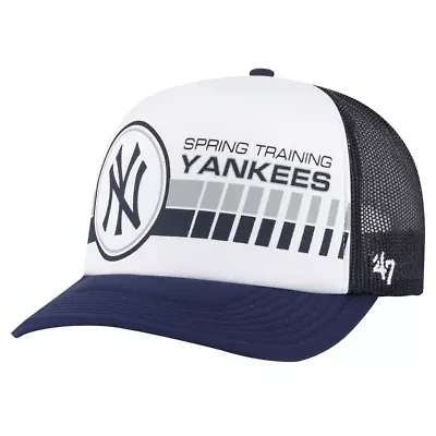 MLB White/Navy New York Yankees 2024 Spring Training Foam Trucker Adjustable Hat