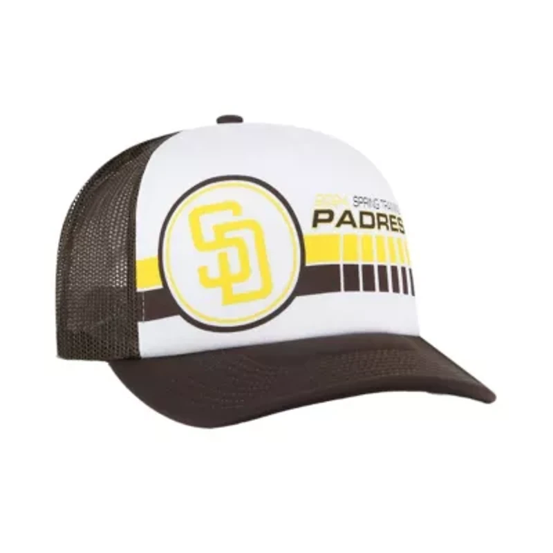 MLB White/Brown San Diego Padres 2024 Spring Training Foam Trucker Adjustable Hat