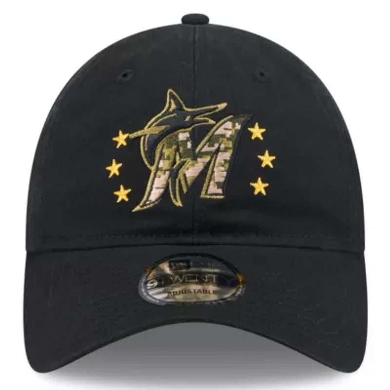 MLB Miami Marlins 2024 Armed Forces Day 9TWENTY Adjustable Hat