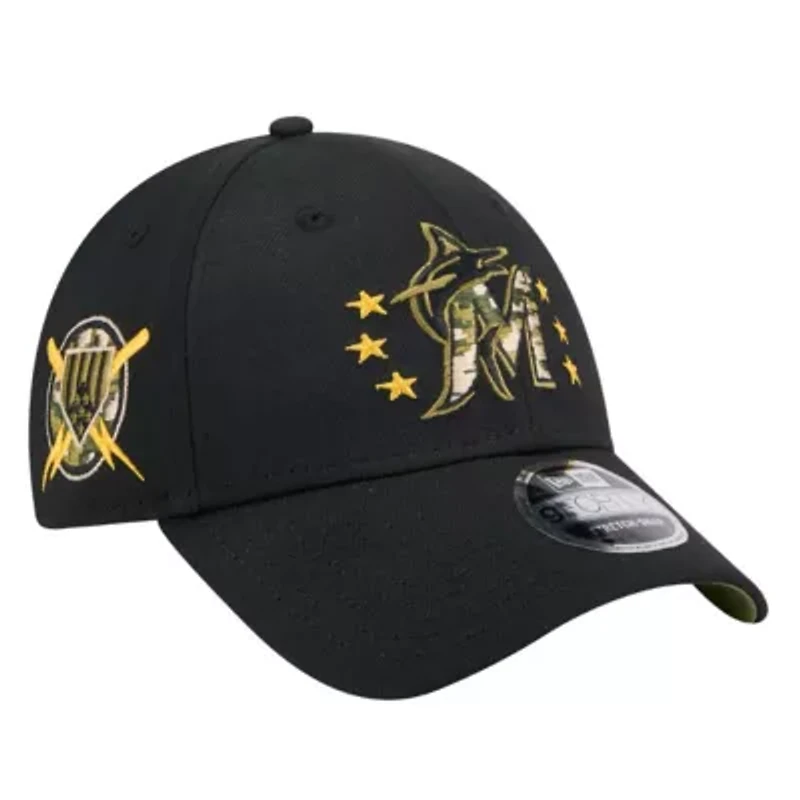 MLB Miami Marlins 2024 Armed Forces Day 9FORTY Adjustable Hat