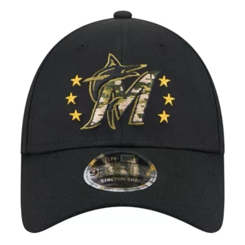 MLB Miami Marlins 2024 Armed Forces Day 9FORTY Adjustable Hat