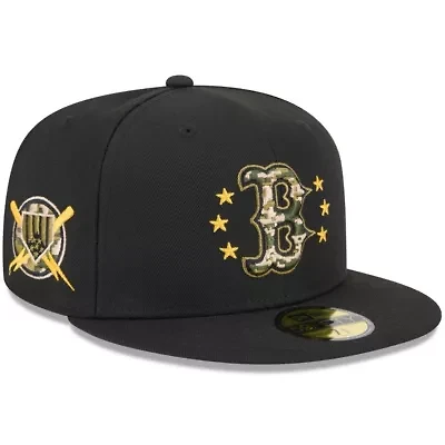 Boston Red Sox MLB 2024 Armed Forces Day On-Field 59FIFTY Fitted Hat