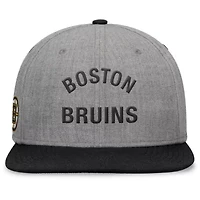 NHL Fanatics Heather Elements Flat Brim Leather Strapback Hat