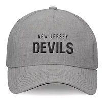 NHL Fanatics Heather New Jersey Devils Elements A-Frame Leather Strapback Hat