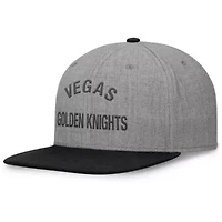 NHL Fanatics Heather Vegas Golden Knights Elements Flat Brim Leather Strapback Hat