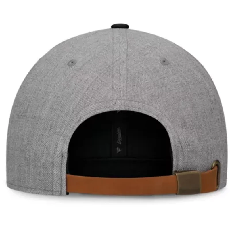 NHL Fanatics Heather Vegas Golden Knights Elements Flat Brim Leather Strapback Hat