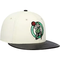 NBA White/Black Boston Celtics Faux Leather Visor Two-Tone 59FIFTY Fitted Hat